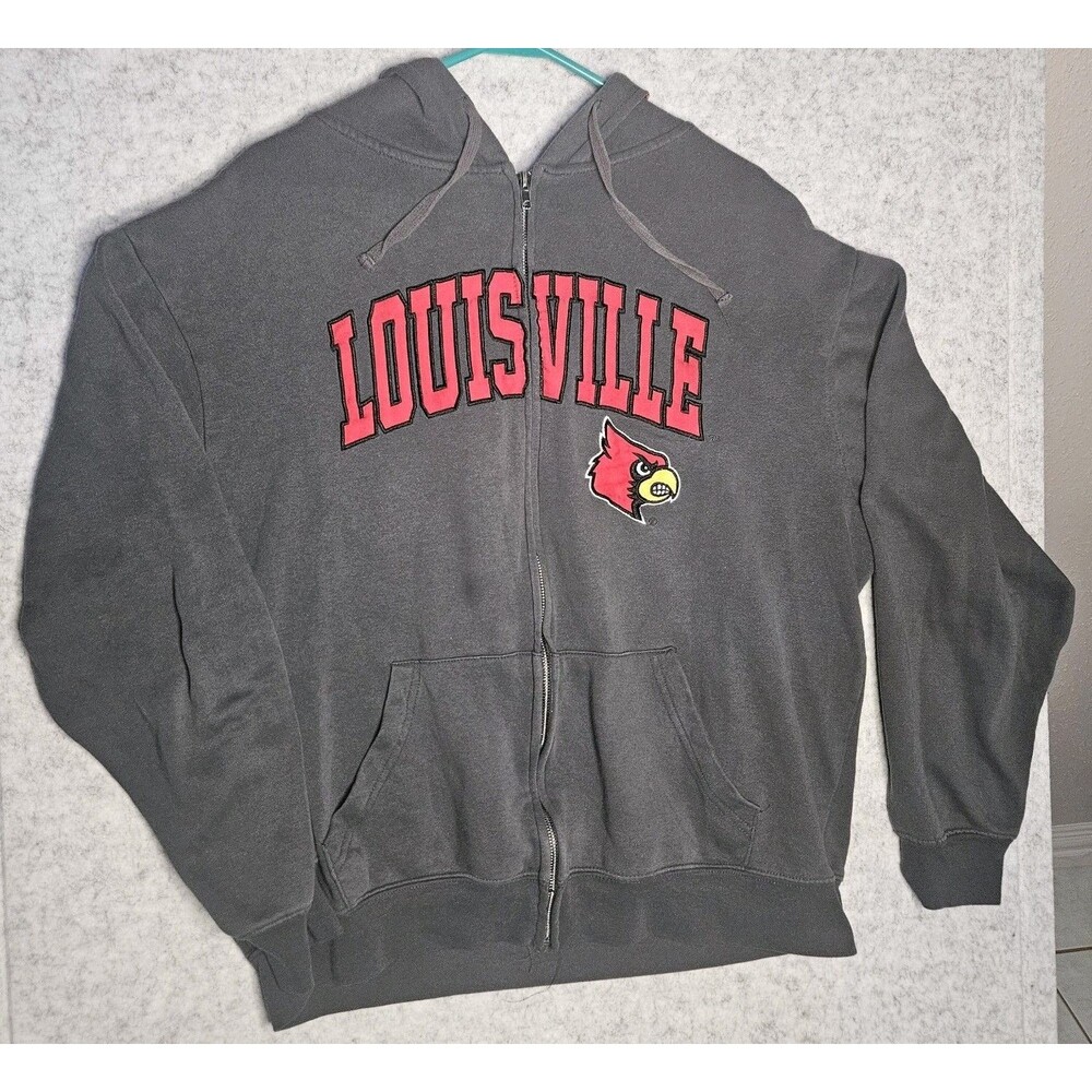 Vtg University Of Louisville Cardinals Hoodie Mens XL Embroidered Colosseum Y2k